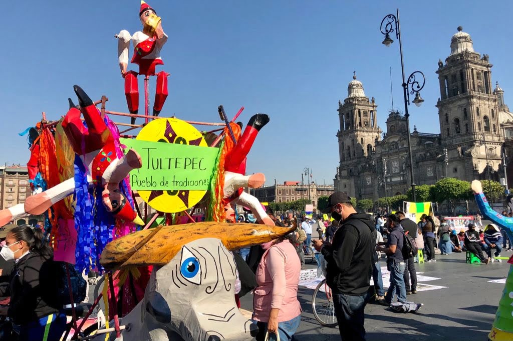 Protestan artesanos de Tultepec por construcción del Aeropuerto Felipe Ángeles