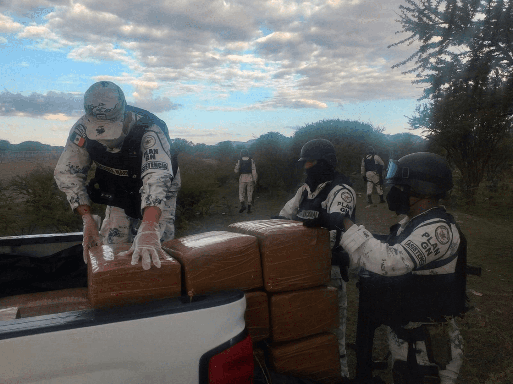 Asegura Guardia Nacional 308 kg de mariguana en Durango