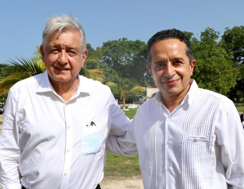Acompaña gobernador Carlos Joaquín al presidente en supervisión de Tren Maya