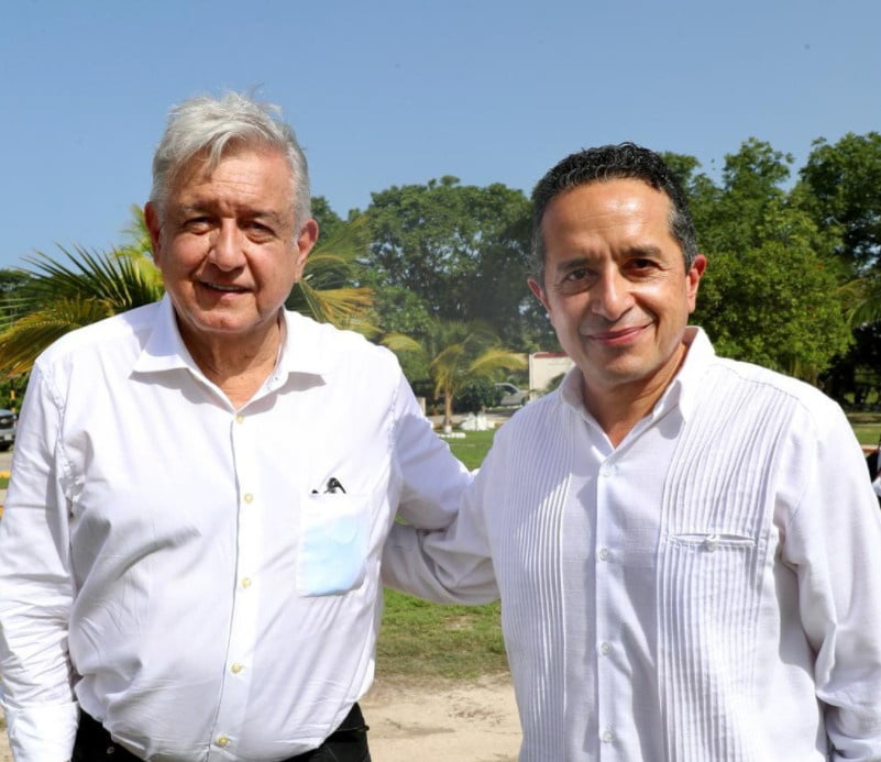 Acompaña gobernador Carlos Joaquín al presidente en supervisión de Tren Maya