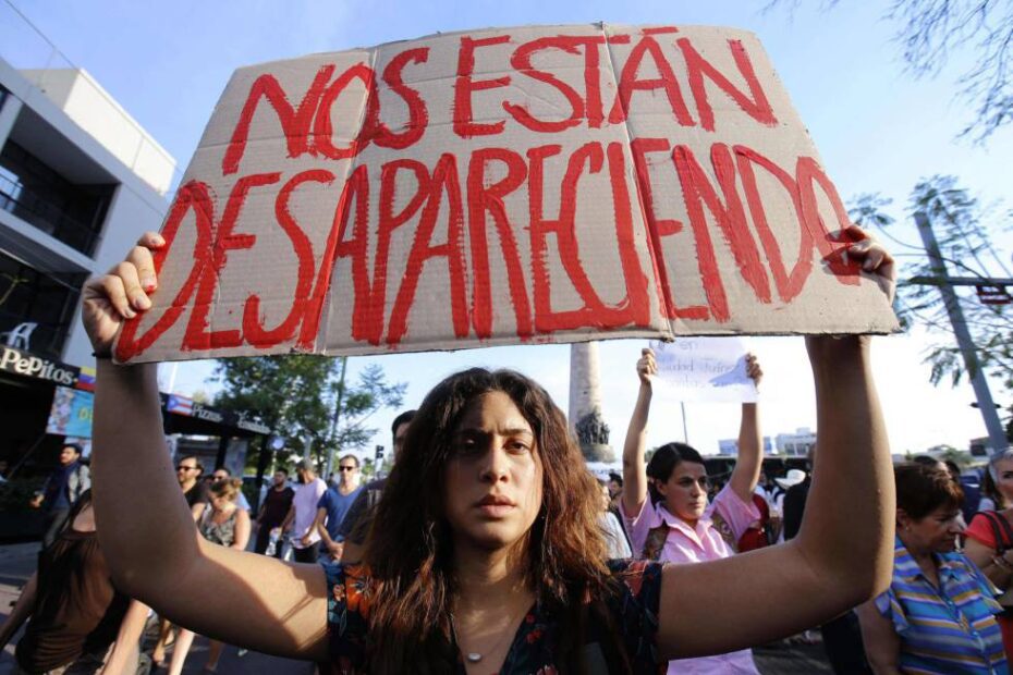 Manifestación por violencia y desaparecidos en Jalisco.