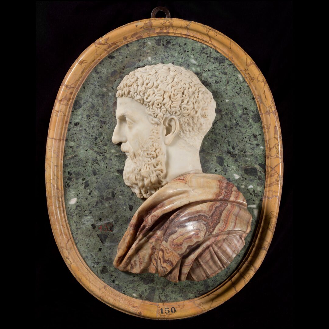 El emperador Lucio Vero Anonimo italiano Marmol africano marmol blanco jaspe verde y marmol giallo antico Siglo XVII