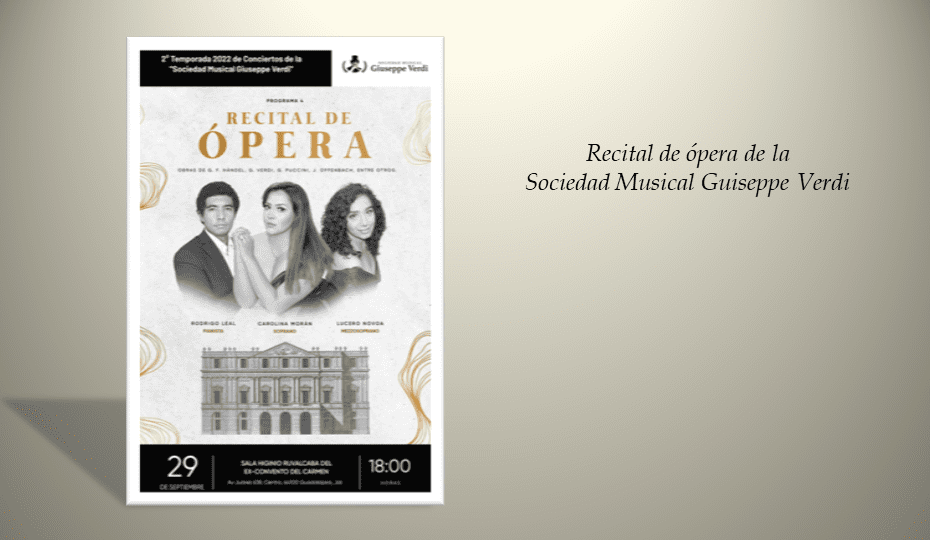 Sociedad Musical Guiseppe Verdi, ofrecerá un recital