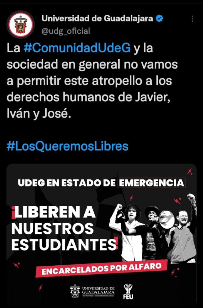 Estudiantes acusados de invadir predios en Huentitán le piden apoyo al presidente López Obrador