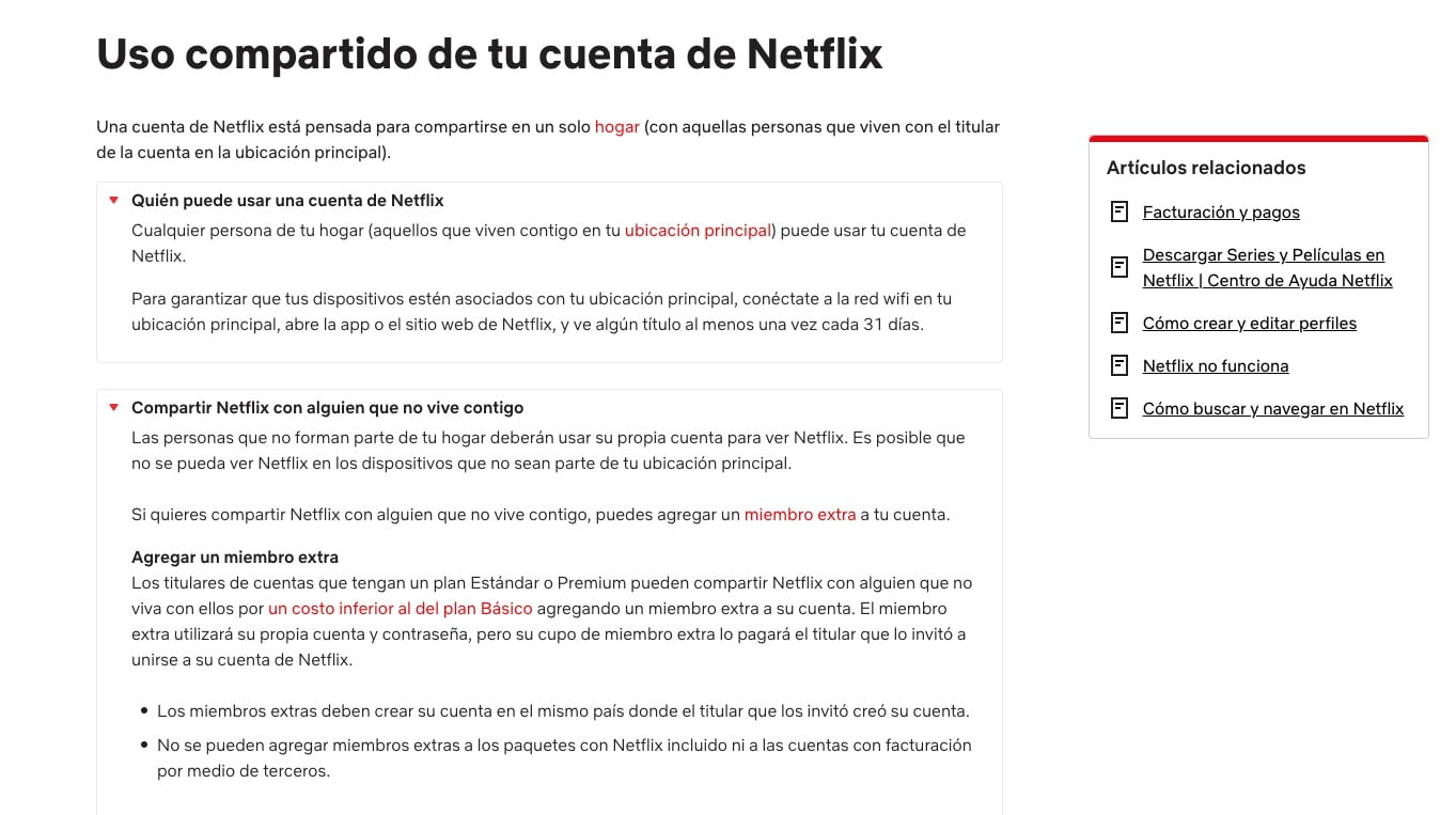 uso compartido de tu cuenta de netflix