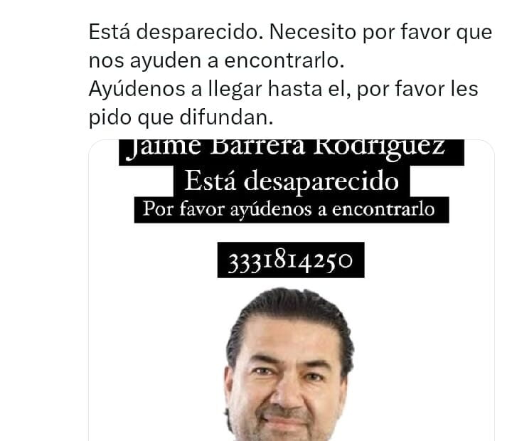 Reportan desaparición del periodista Jaime Barrera en Jalisco